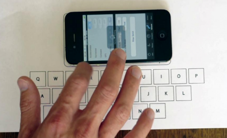 Фото - Студент создал виртуальную клавиатуру для iPhone на бумаге